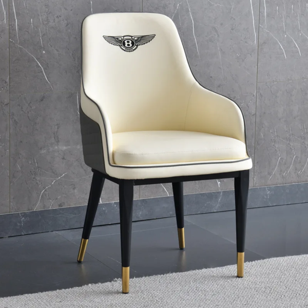 MFURN Bentley Design Dining Chair with Synthetic Leather and Metalic Legs Grey Only