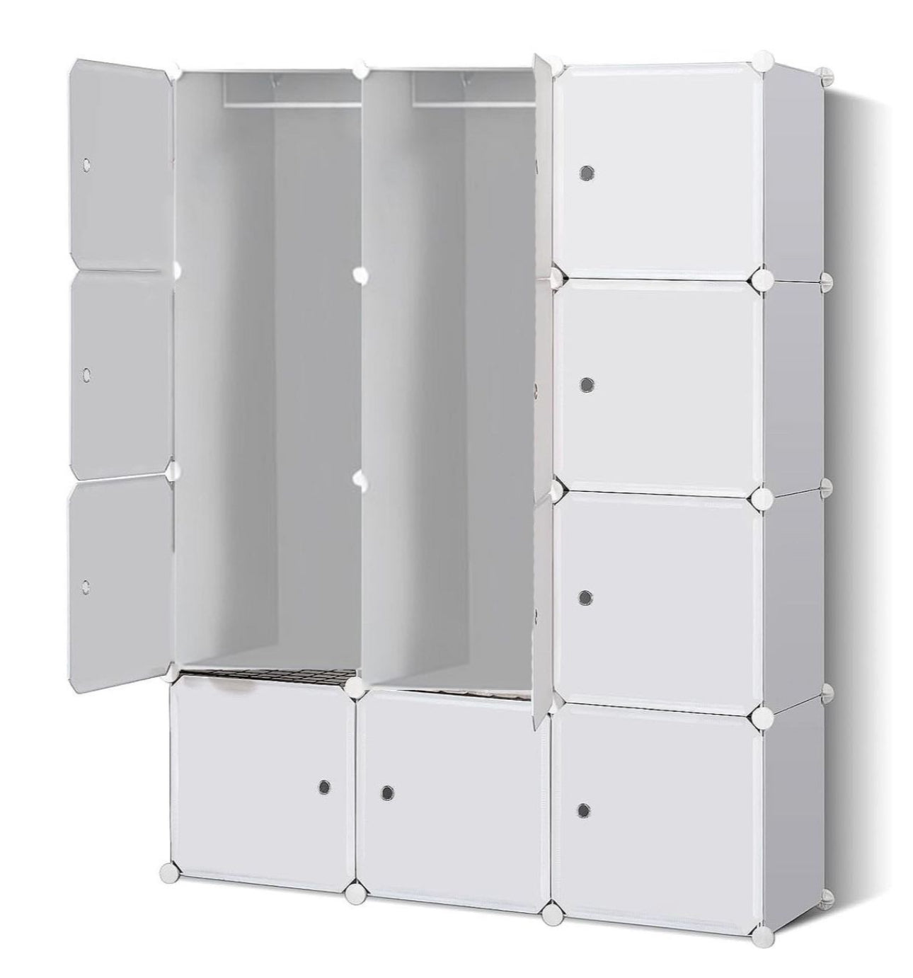 MHome Modern 12-Cube Modular Wardrobe – Portable Closet with Hanging Space
