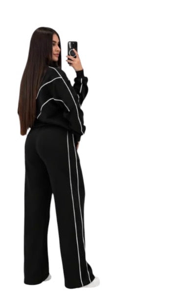 Ladies High Neck Zip-Up Tracksuit-Various Colours