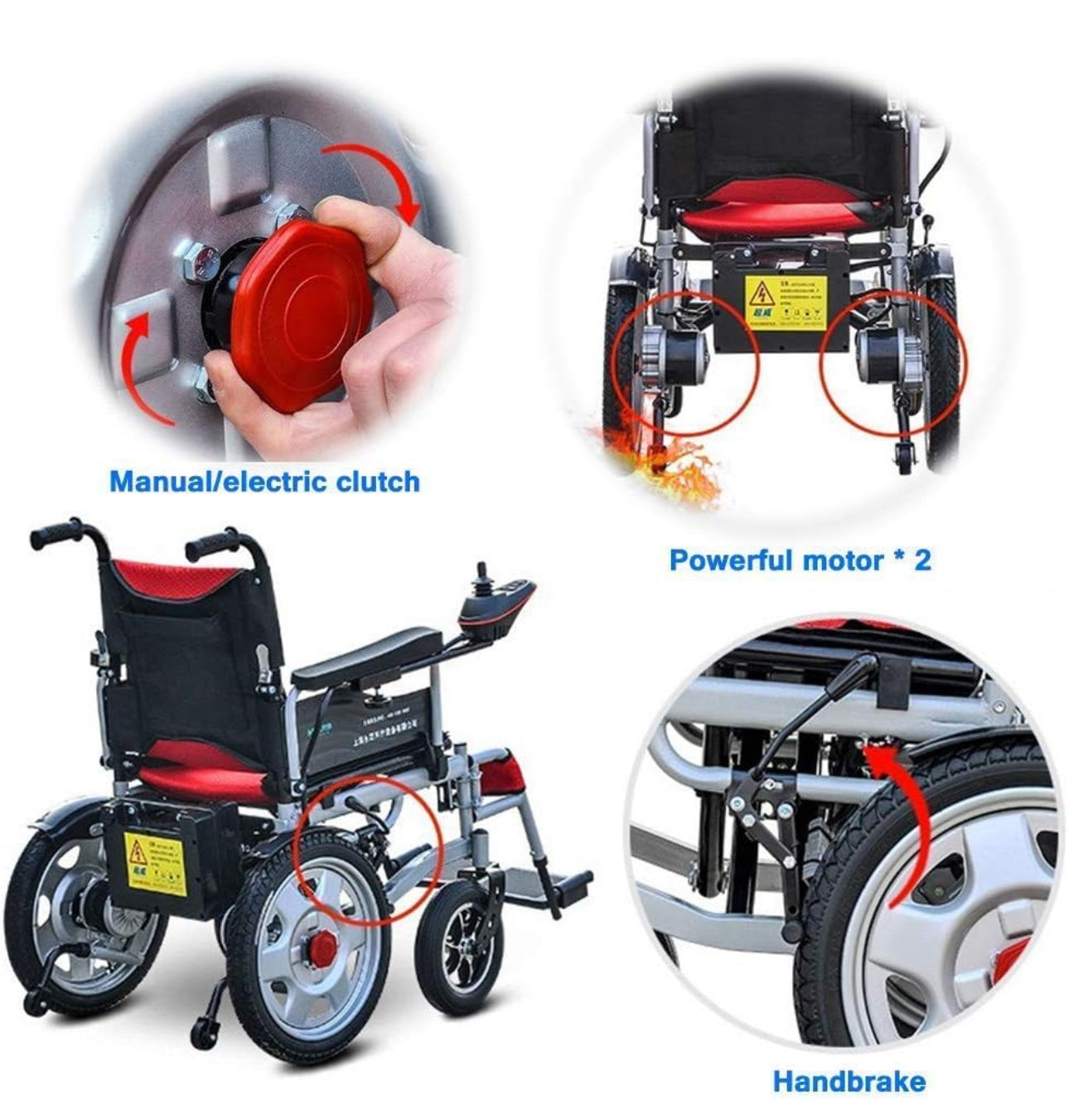 M-Care
Heavy Duty Electric Wheelchair, Foldable and Lightweight Powered Wheelchair,Joystick, Weight Capacity 150Kg