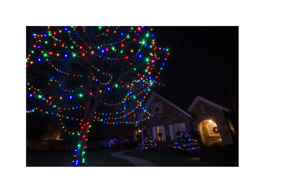 Christmas 100 LED SOLAR LIGHT STRING -MULTICOLOUR RED/BLUE/GREEN & IN COOL WHITE