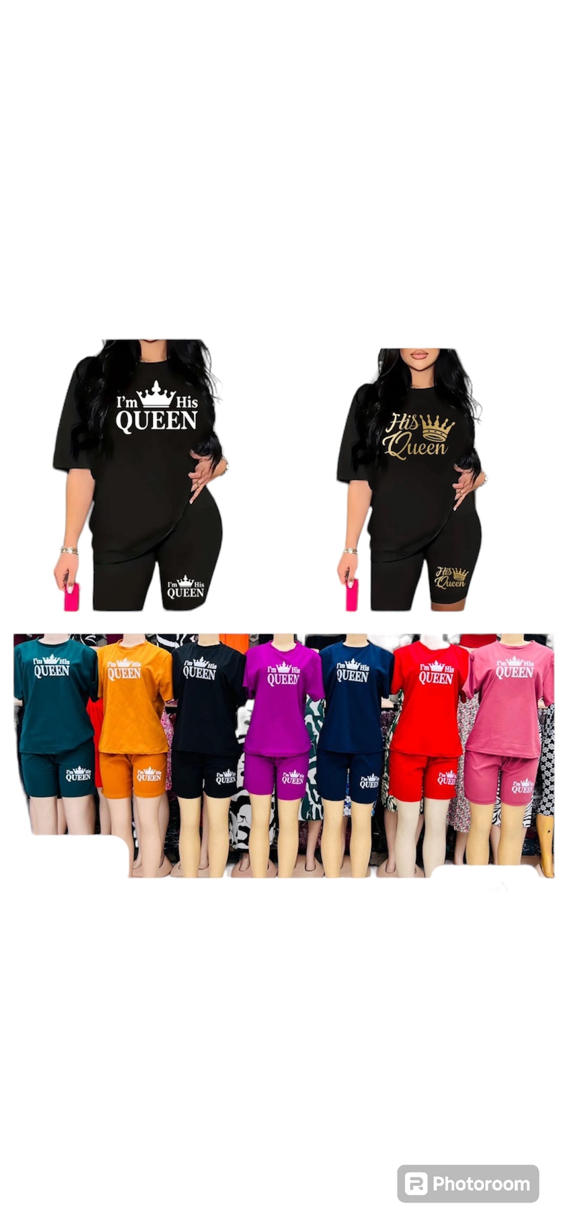 Summer Womens Fashion Short Sleeve T-shirt and Tight-fitting Shorts 2pc Set - Various Colours