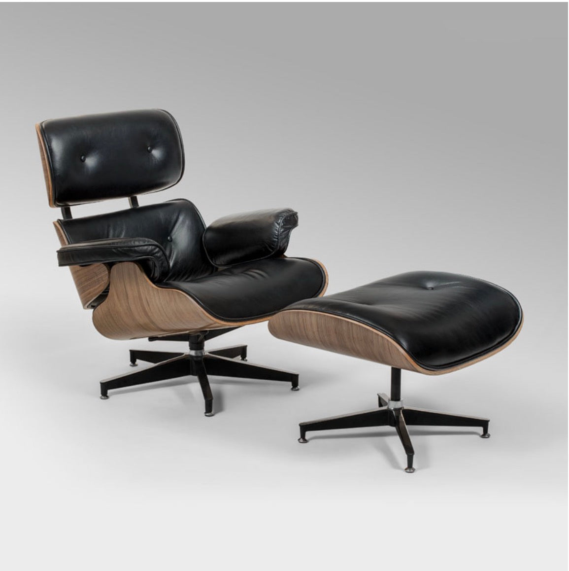 MFURN Eames Inspired Mid Century Lounge Chair & Foot Stool