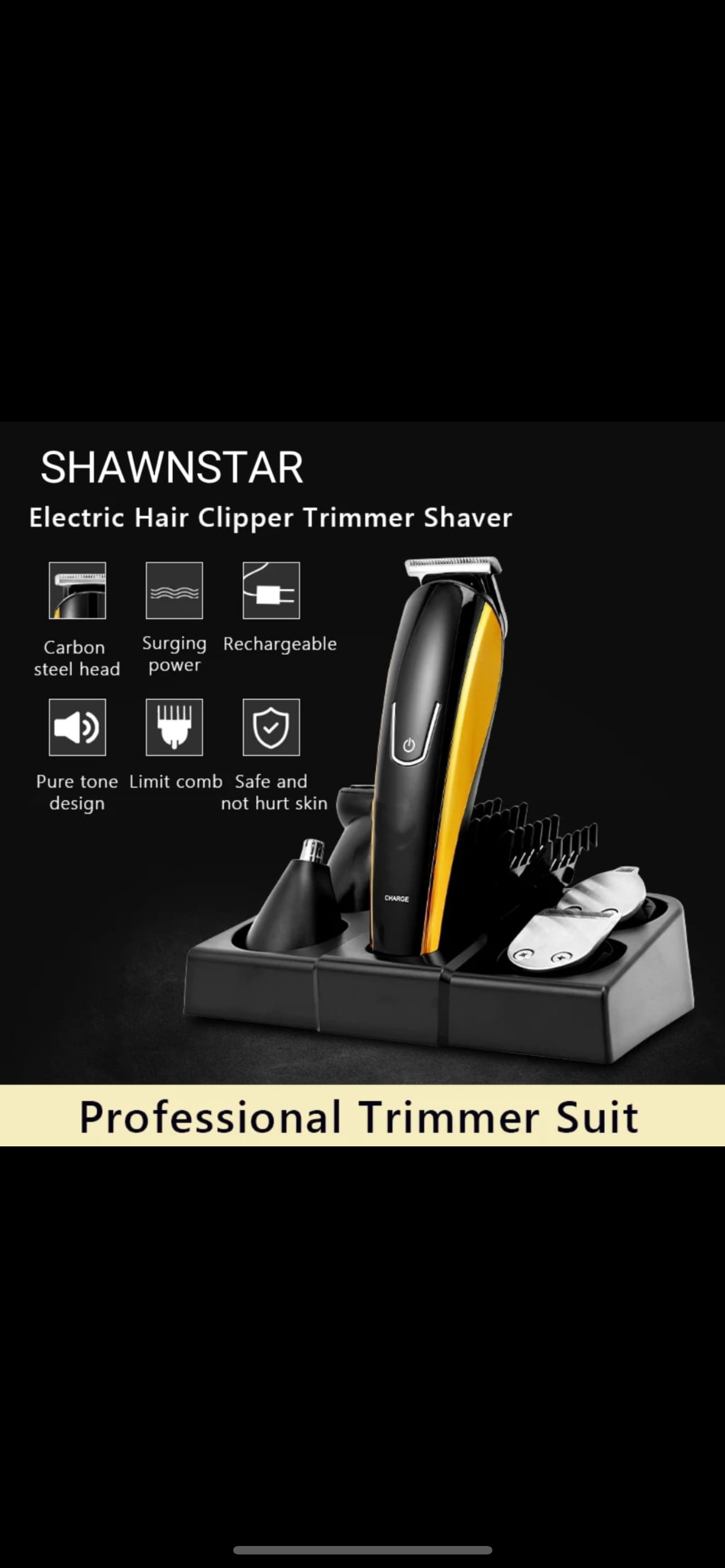 Professional Hair Clipper & Nose Trimmer With Shaver 11-in 1