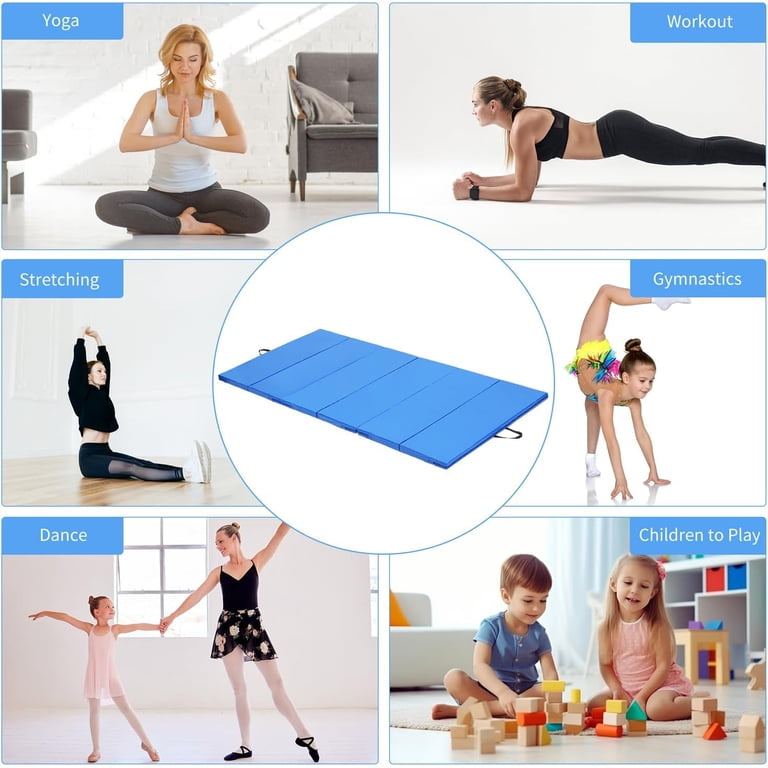 MHome Tri-Folding Gymnastics Mat Yoga Fitness Exercise Mat-Various Colours