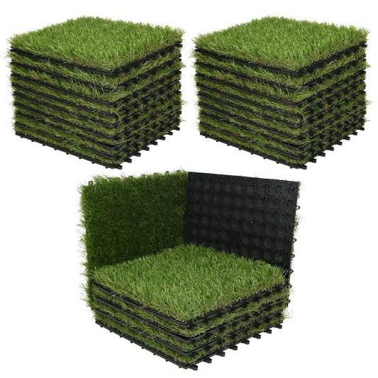 MHome Artificial Grass Tiles 30x30cm 6pc Set