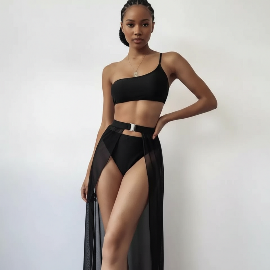 Women’s Sexy 3 Pieces Bikini Set Swimsuit and Beach Cover-Up-Various Colours