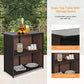 MFurn Cassy 3pc Wicker Outdoor Patio Bar Set with Glass Top & Cushions