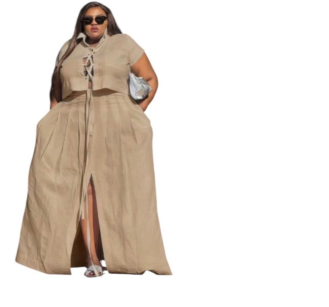 Ladies Plus-Size Summer 2pc Dress-Various Colours