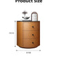 Round Bedside Table Smart Intelligent Audio Password Fingerprint Lock Wireless Charging Leather Wood Cabinet Nightstands - Various Colours