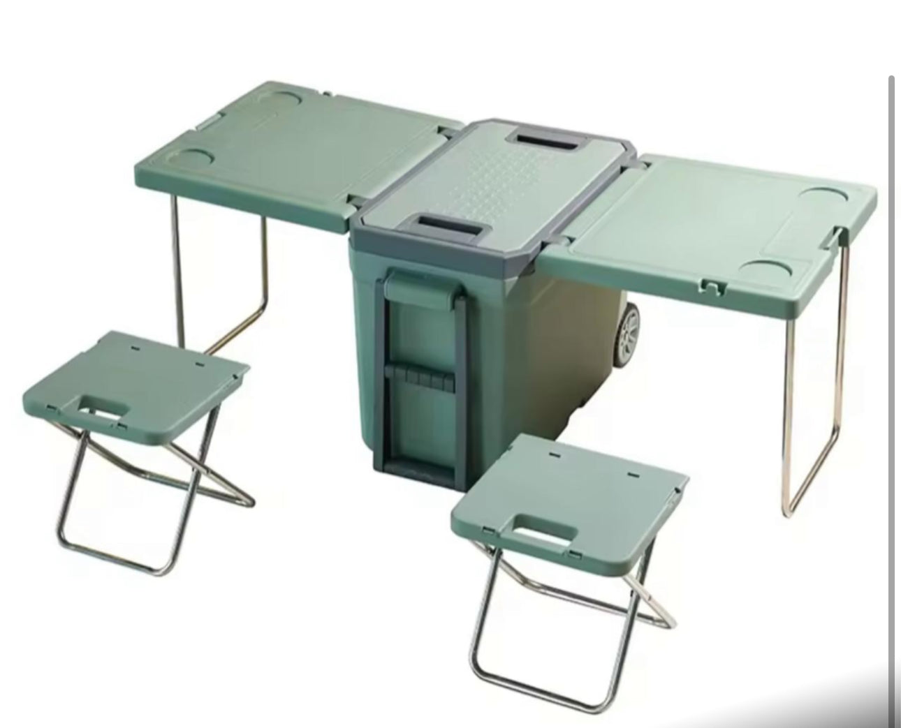 MHome Outdoor Portable Cooler Box with Table and Chairs