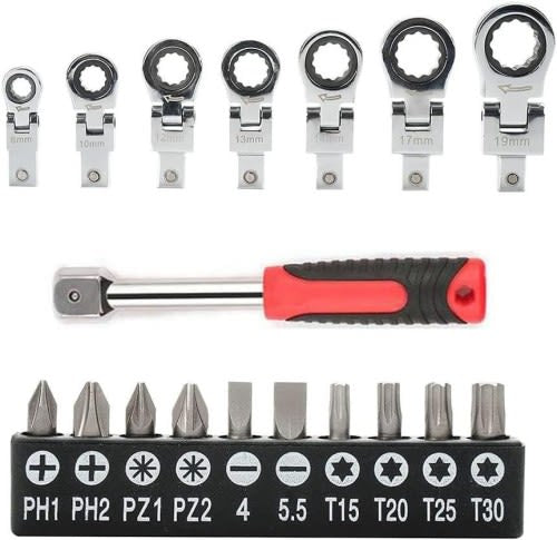 Multifunction Changeable Flex Ratchet Wrench 20pc