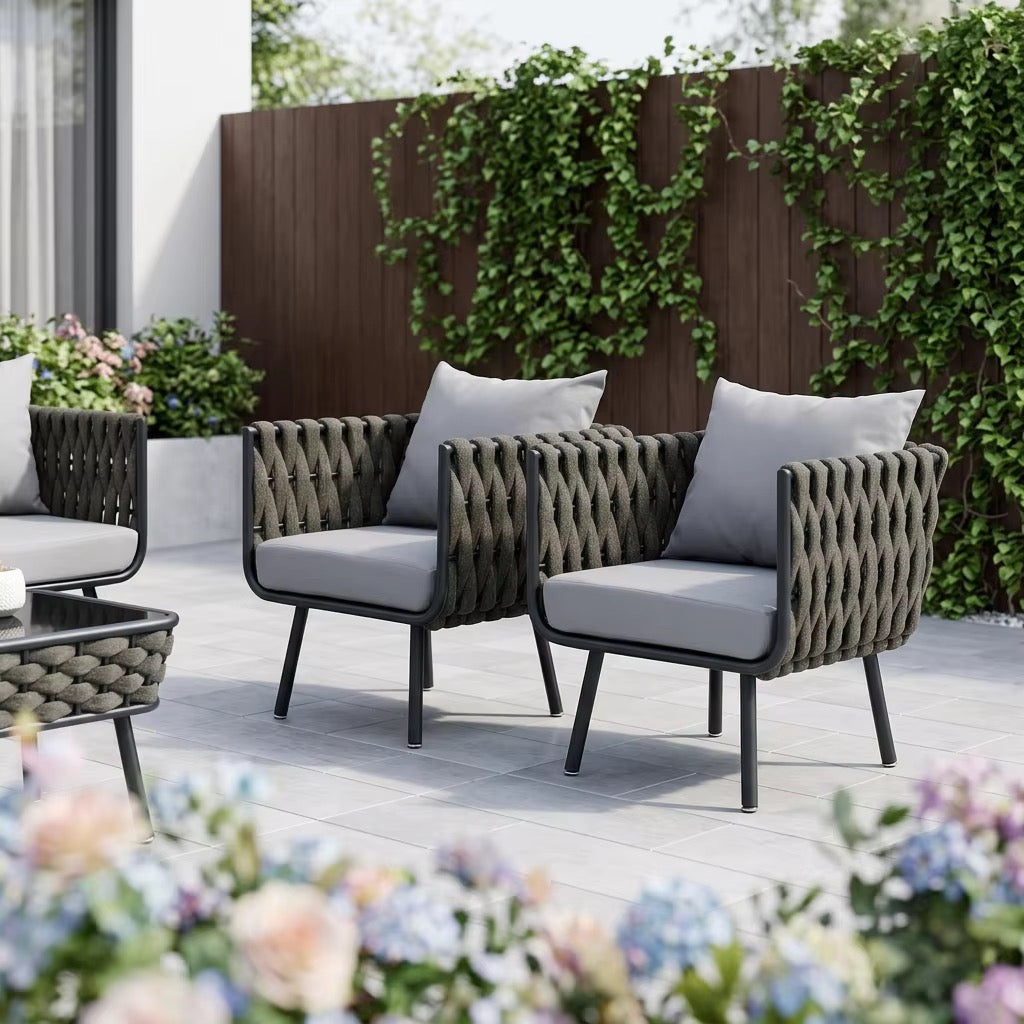 MFURN Cinderella Outdoor Rope Patio Lounge 4pc Set