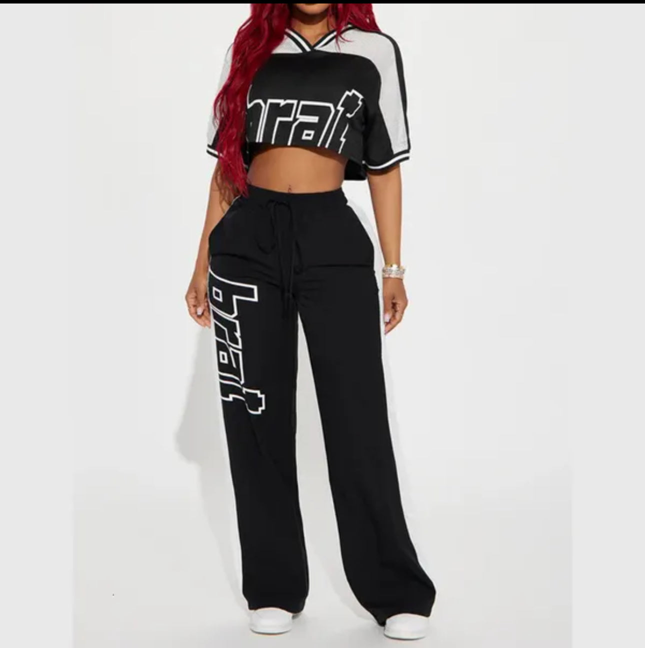 Women Trending Tracksuit Open Top, High Waisted Pants 2pc Set-Various Colours