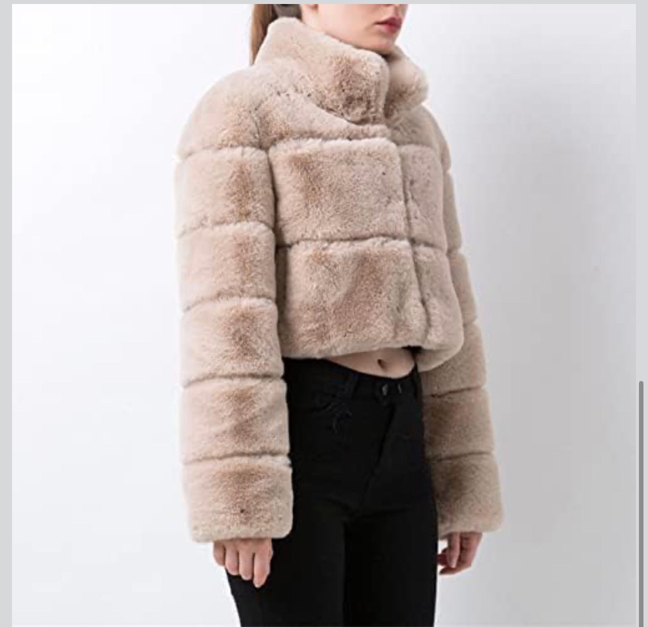 Ladies Faux Fur Cropped Jacket-Various Colours