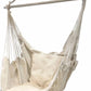 Hammock Chair Swing Removable Support Rod, Hanging Hardware Kit, with Side Pockets for Indoor and Outdoor Home Bedroom