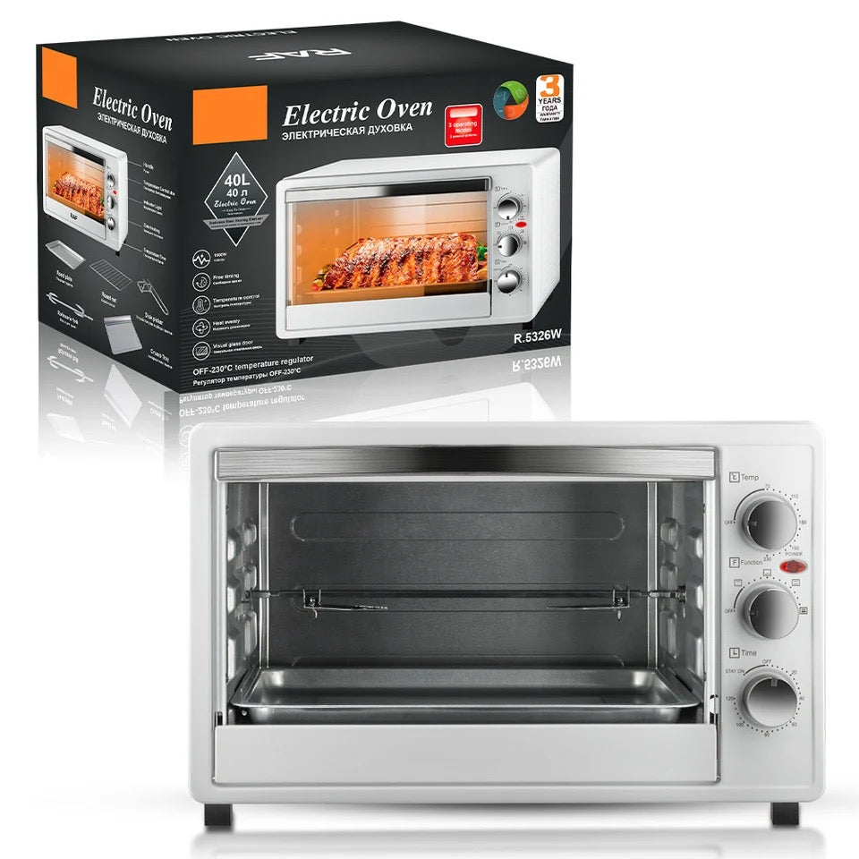 RAF Household Multifunction Oven  40L Large Capacity 2Color 1500W Fully Automatic Intelligence  Visual Electric Oven