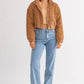 Ladies Cropped Corduroy Puffer Jacket-Various Colours