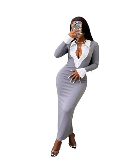 Ladies Trendy 2-in -1 Shirt & Maxi Dress - Various Colours