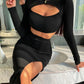 Elegant Sexy Ladies CropTop & Skirt 2pc