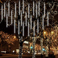 Christmas LED Meteor Shower Rain Lights 80cm 8 Tubes SMD LEDs IP65 Waterproof Rain Lights Outdoor Icicle Snow String Lights for Outdoor Wedding Garden Tree Home Decor, cool white