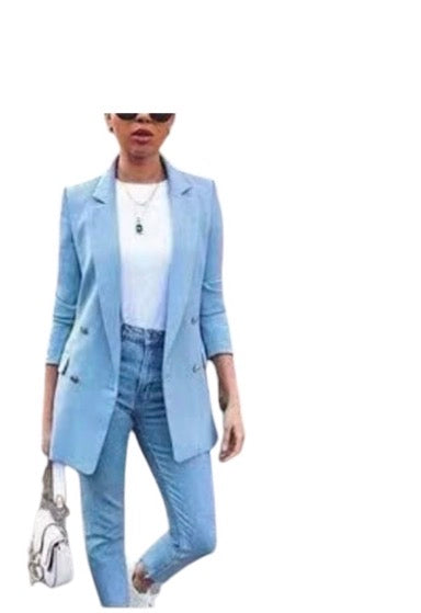 Ladies Double Breast Blazer-Various Colours