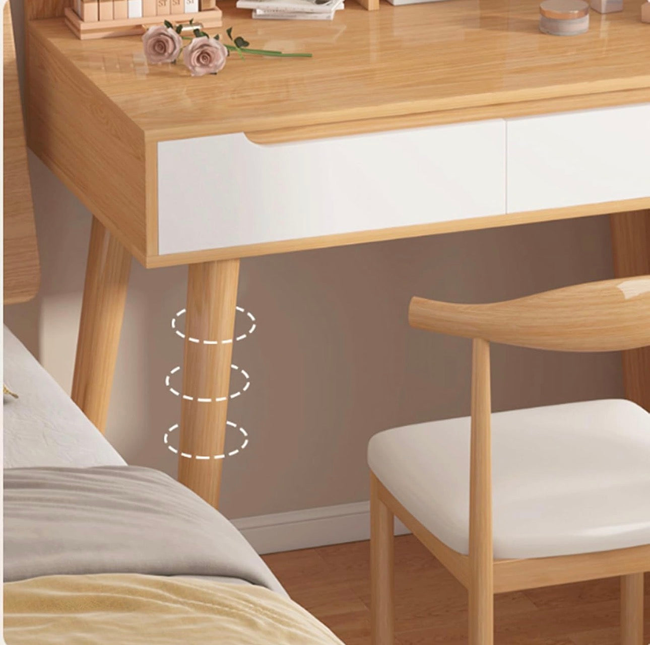 MFURN
Makeup Vanity Desk with Round Mirror Dressing Table for Bedroom with Lots Storage -Various Options