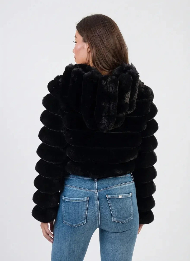 Ladies Quilted Faux Fur Jackets-Various Colours