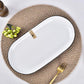 Porcelain Serving Platter Rectangular Plate Tray for Party, Microwave and Dishwasher Safety -30cm