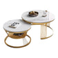 MFurn Nesting End Table – Slate Round Coffee Tables with Metal Frame