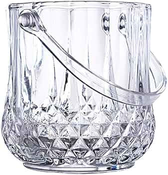 Ice Bucket Glass Wine Champagne Bucket with Handle/Tongs