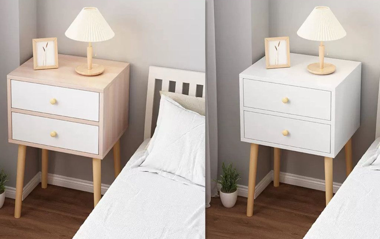 MFurn Nordic Bedside Nightstand – Modern Small Table with Drawer