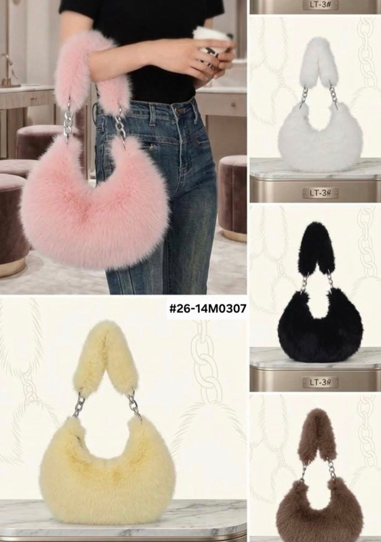 Women’s Trending  Furry Bags - Various Colours