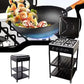 MHome Boko 4-Burner Gas Stove with Storage Shelves – Stainless Steel & Portable