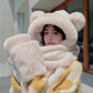 Ladies Plush Hat, Autumn And Winter Scarf, Hat And Gloves All-in-one Adult Ladies Style