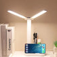 Double Heads LED Desk Reading Lamp Table Light Touch Control Dimmable Office