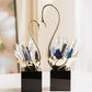 MHome
Figurine, Swan,Crystal, Creative Swan Ornament,With Pedestal, Crystal Cluster. 3pc Set