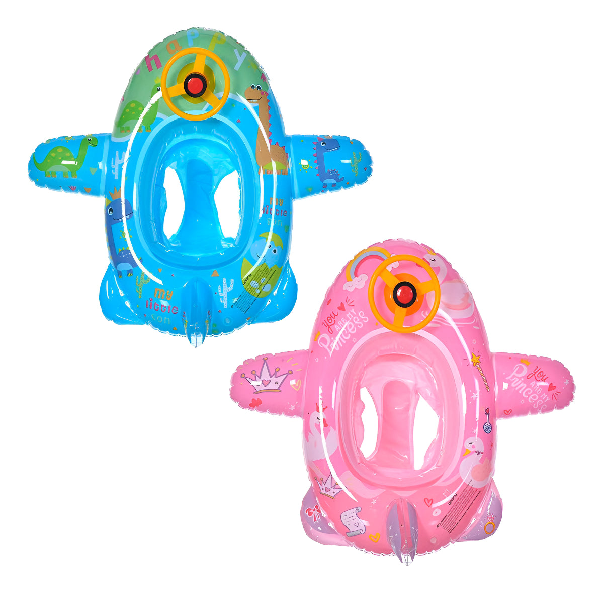 Inflatable Airplane Float, Steering Wheel, Walker, Pool Float for Children, 90 cm