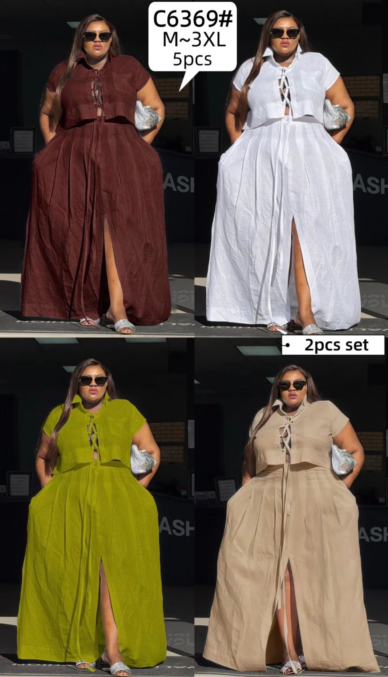 Ladies Plus-Size Summer 2pc Dress-Various Colours