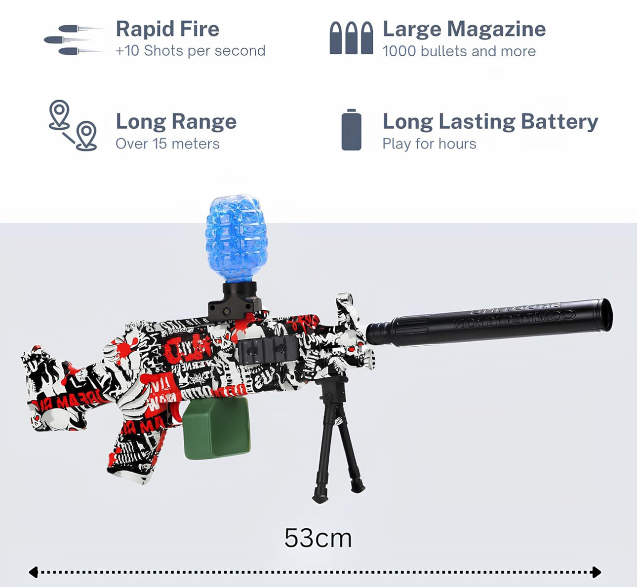Gel Blaster Machine Gun Machine Gun M249 - Automatic Electric Water Ball Gun