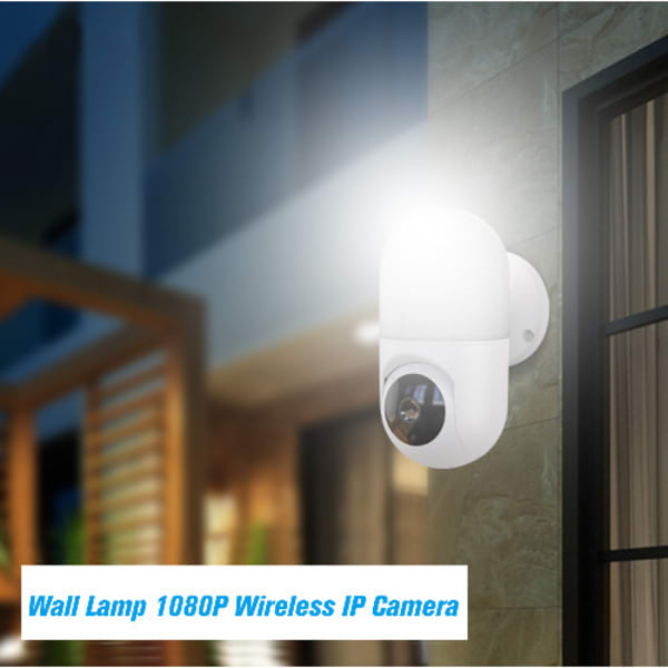 Wifi IP Camera 1080P With Wall Lamp Floodlight Bulb For Home Security