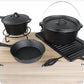 MHome 7 Piece Heavy Duty Cast Iron Dutch Oven Camping Cooking Set