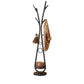 MHome Coat Rack Stand With Hooks, Coat Tree With Storage Basket, Coat Rack Freestanding Metal For Hallway, Office, Coat Hangers Stand Hall Tree With Shelves For Clothes, Scarves