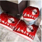 MHome Christmas Bathroom-Toilet Set with Rugs for Bathroom Decor Set3pc