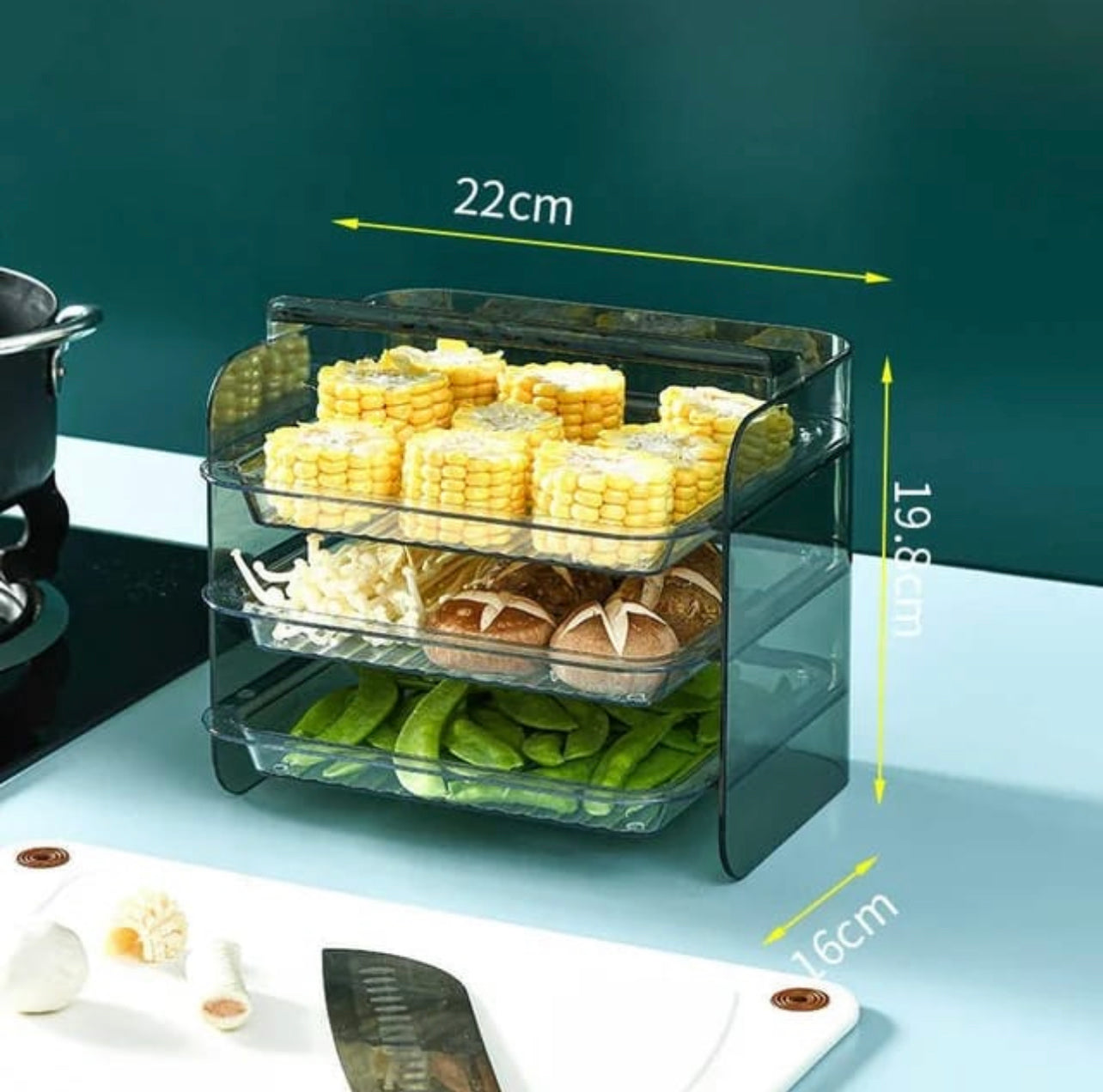 3 Layer Trays Rack Serving Food Stand for Fruit, Vegetable, Meat; Food ...