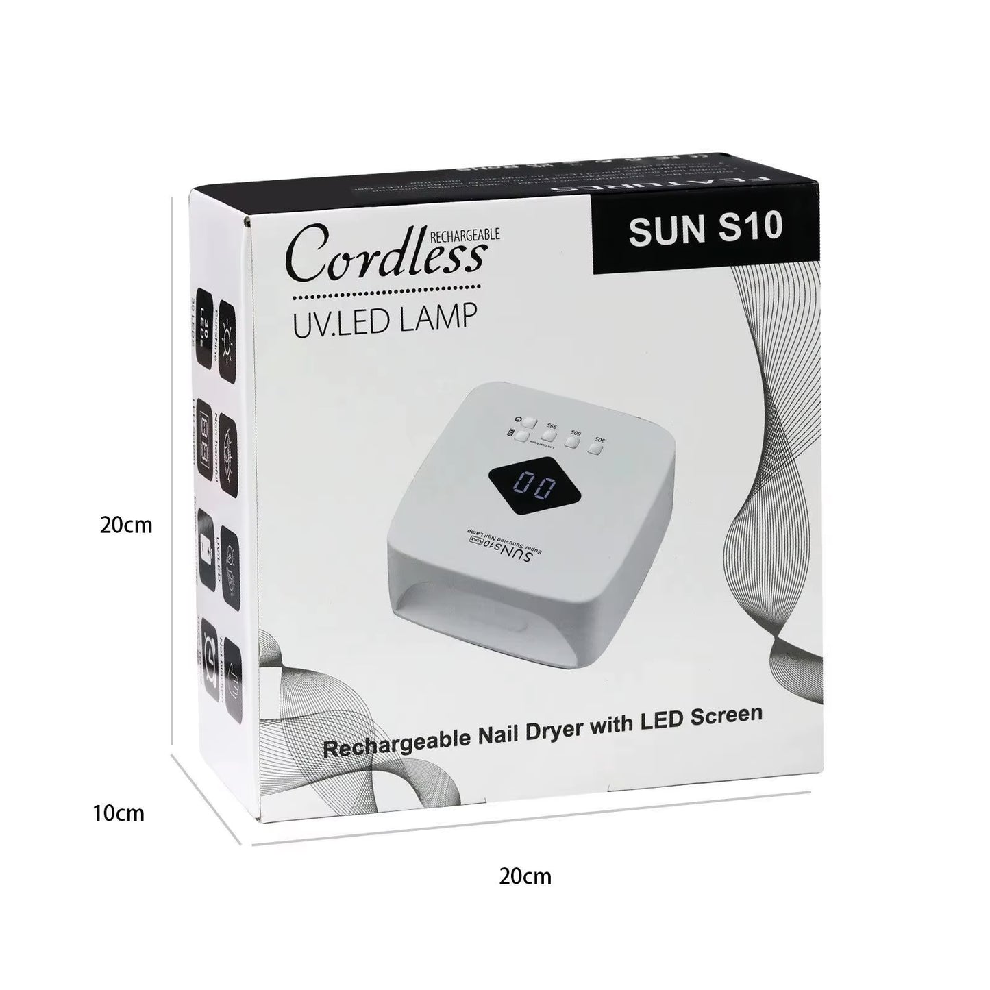 SUN S10 Cordless Rechargeable LED Nail Lamp