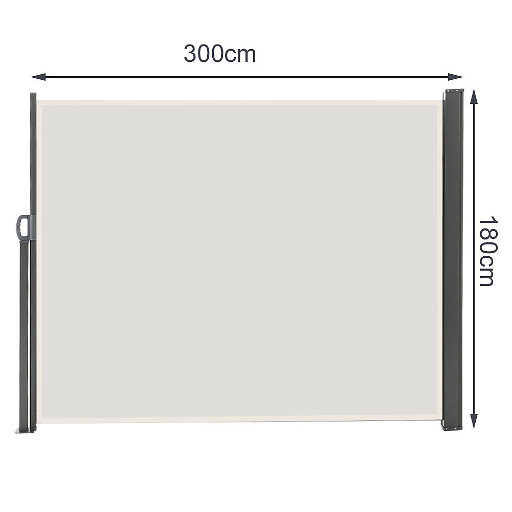 MHome Retractable Wind & Privacy Single Sided Screen-Available In 3 Colour Options