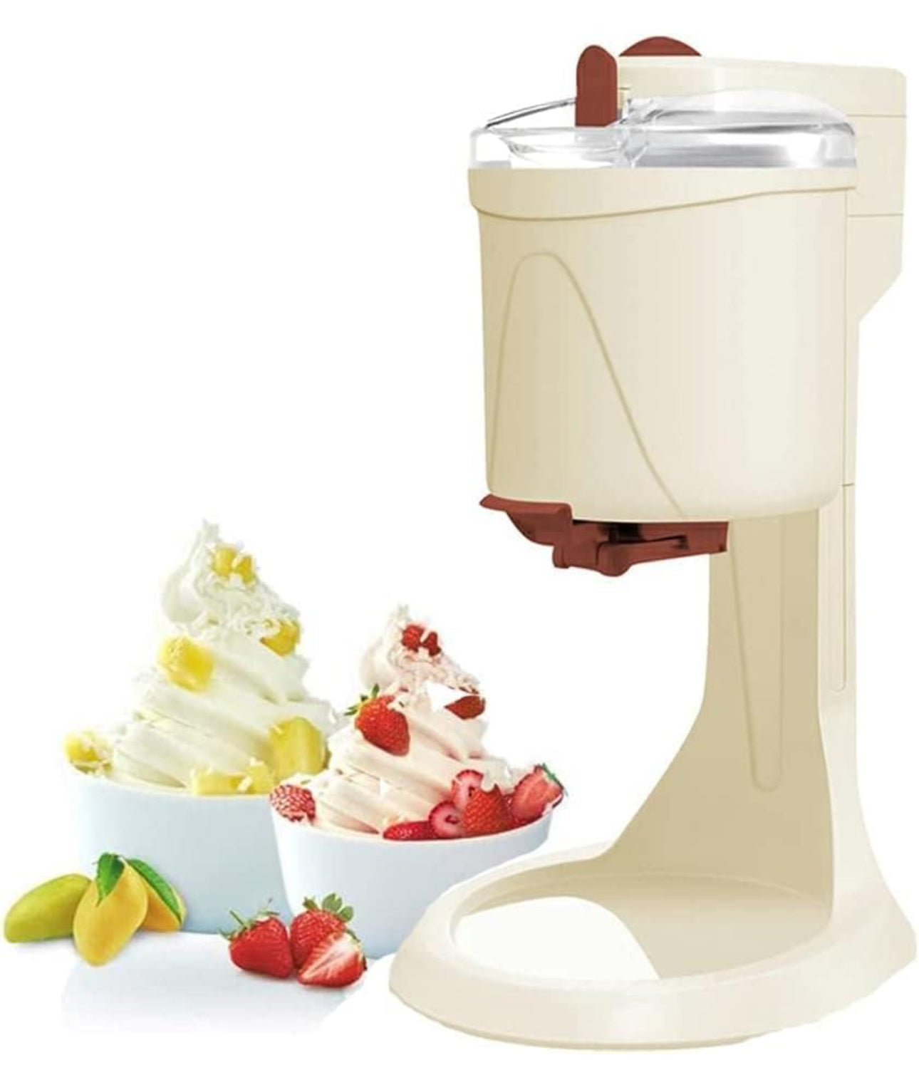Automatic Frozen Fruit Ice Cream Machine Maker for Home Use DIY 1L Fruit Dessert Machine Milkshake Machine Electric Ice Cream Maker for Making Healthy Soft Serve Sherbet,Cone