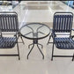 MFurn Dwight 3-Piece Outdoor Bistro Patio Set – Metal & Glass Table with 2 Chairs (Black)