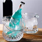 Ice Bucket Glass Wine Champagne Bucket with Handle/Tongs